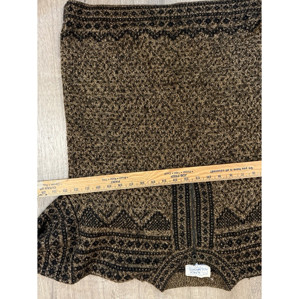 Alpaca Imports Brown Quarter Zip Alpaca Wool Blend Sweater Women's Medium - Picture 7 of 8